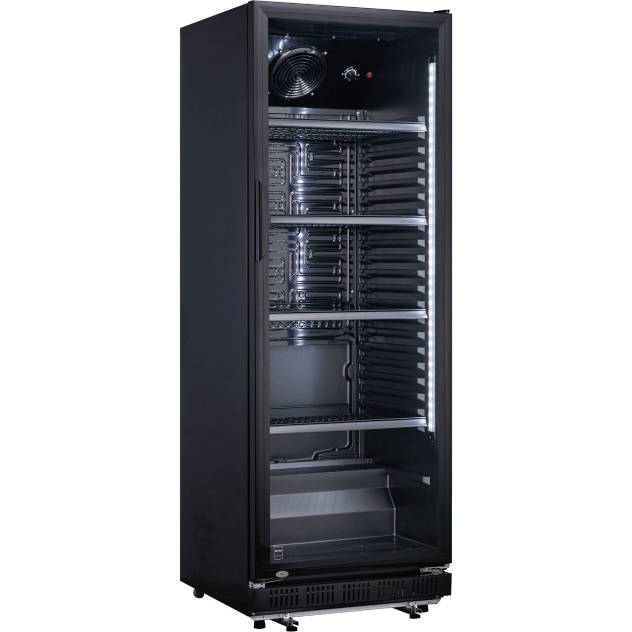 Metro Professional - 303039 Getränkekühlschrank freistehend (60 cm, schwarz, Stahlblech, rechts wechselbar Türanschlag, beleuchtet)