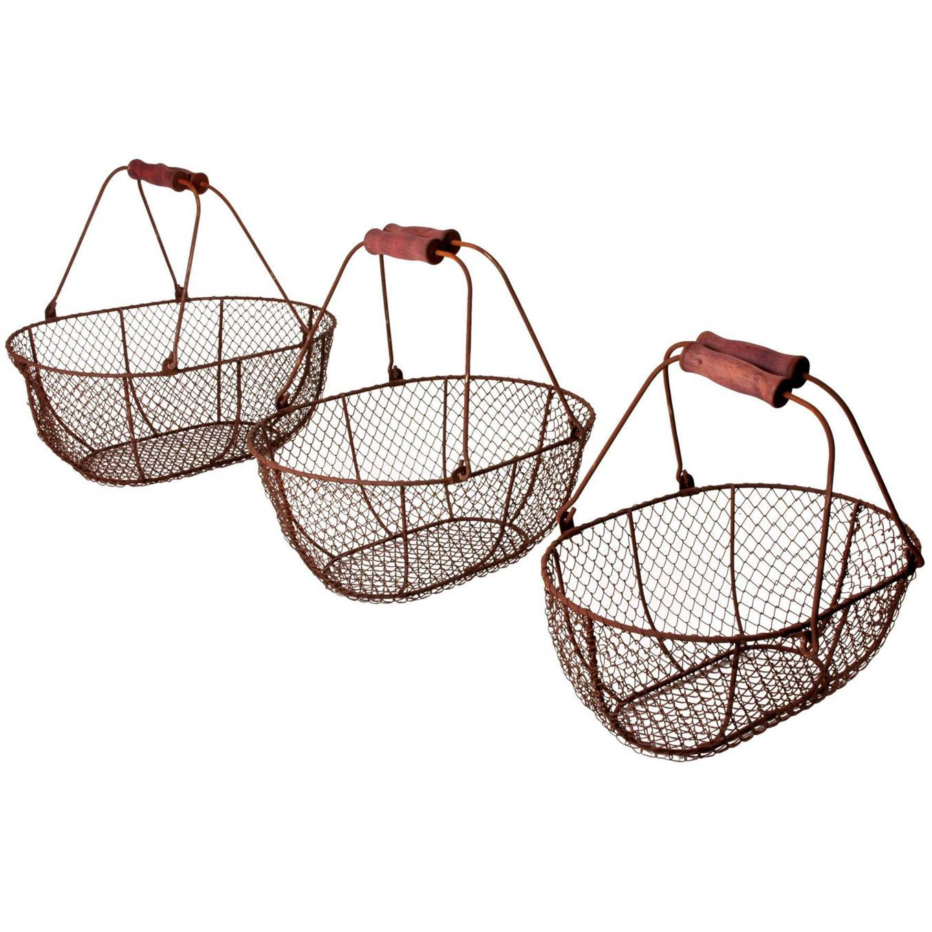 Esschert Design - Drahtkorb antikbraun (3-teiliges Set)