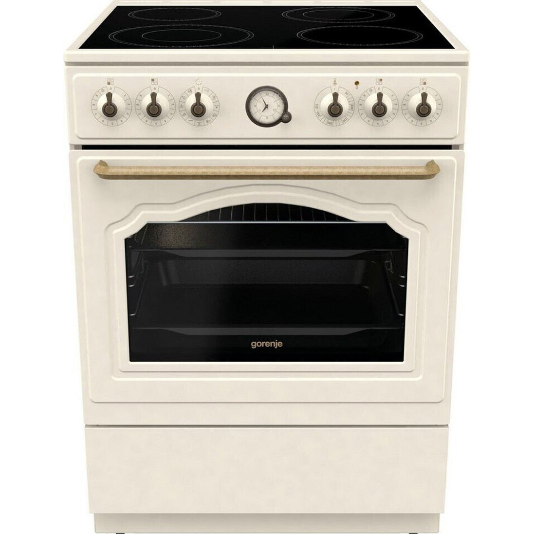 Gorenje - GECS6B70CLI (Elektro-Standherd mit Glaskeramikkochfeld, 71 Liter Volumen, Beige)