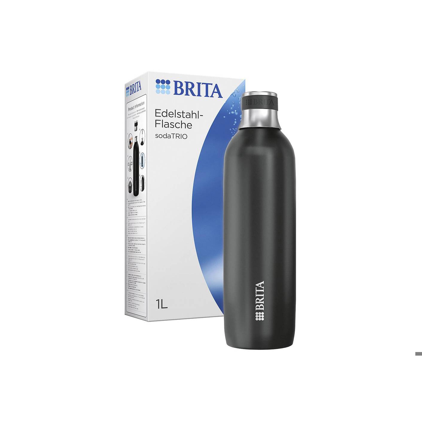 Brita - sodaTRIO Wassersprudler [1l] (Isolierte & Doppelwandige Edelstahlflasche)