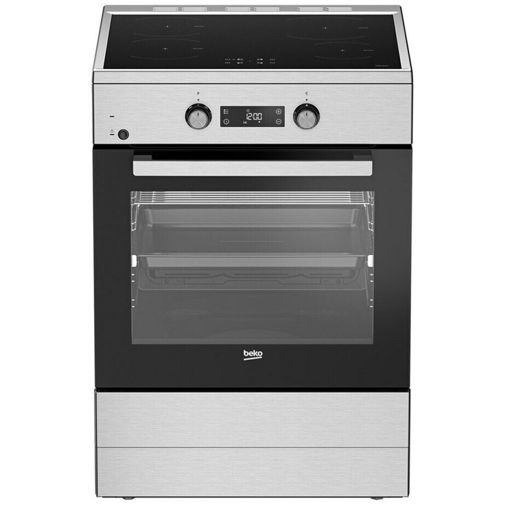 Beko - FSM69301SXT Induktionsstandherd (Glaskeramik, 4 Kochstellen, 72L Innenraum)