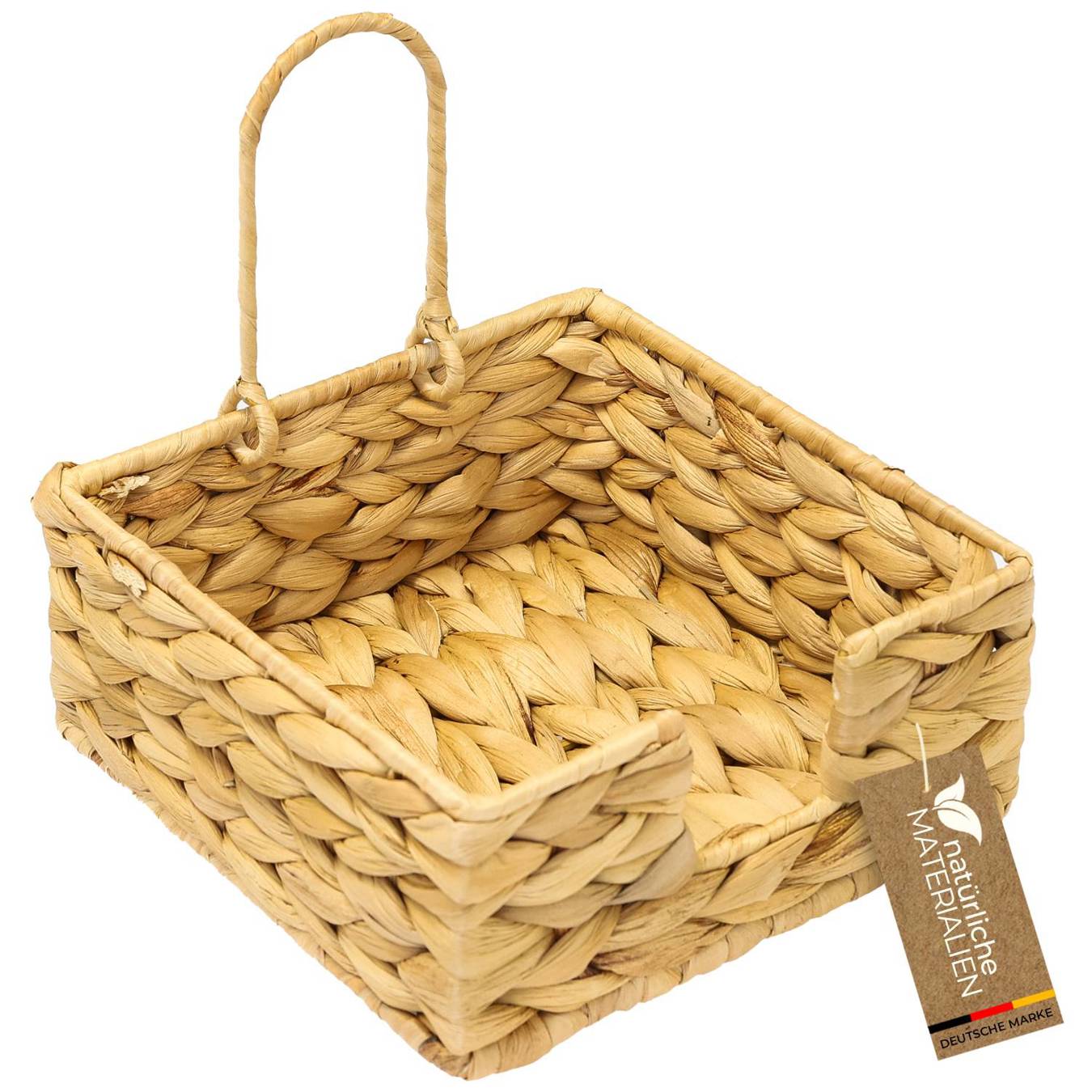 HMF - Serviettenhalter geflochten (Serviettenständer mit Sicherungsklemme) - 19 x 19 x 8 cm