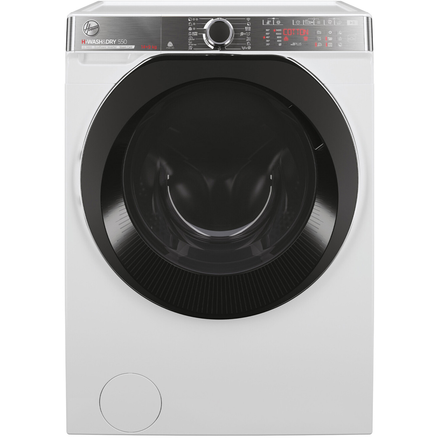 Hoover - H5DPB4149AMBC - freistehender Waschtrockner (weiß, 14kg Waschen, 9kg Trocknen, Inverter-Motor, WLAN, Dampf-Funktion)