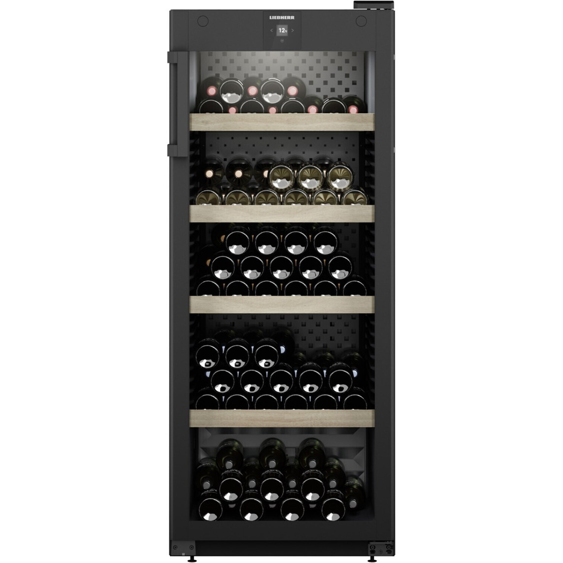 Liebherr - WPbl 4601-20 (freistehend Weinklimaschrank - Schwarz, 59,7 cm) mit Antivibrationssystem, Holzlagerböden und Anti Bacteria Ausstattung