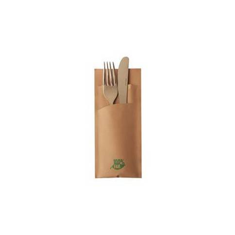 Papstar - 6488190 Servietten-Tasche 1/8 Falz, braun, 520er