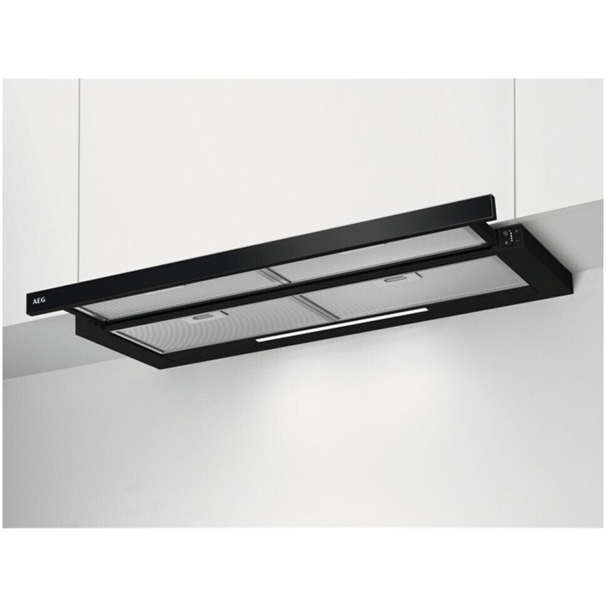 AEG - DPK5960B (Flachschirmhaube - Schwarz) mit LED-Beleuchtung und Intensivstufe - 90 cm