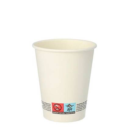 Papstar - 20 Trinkbecher To Go aus Papier-Mix, 0,2 l Ø 8 cm, 9,1 cm, Weiß