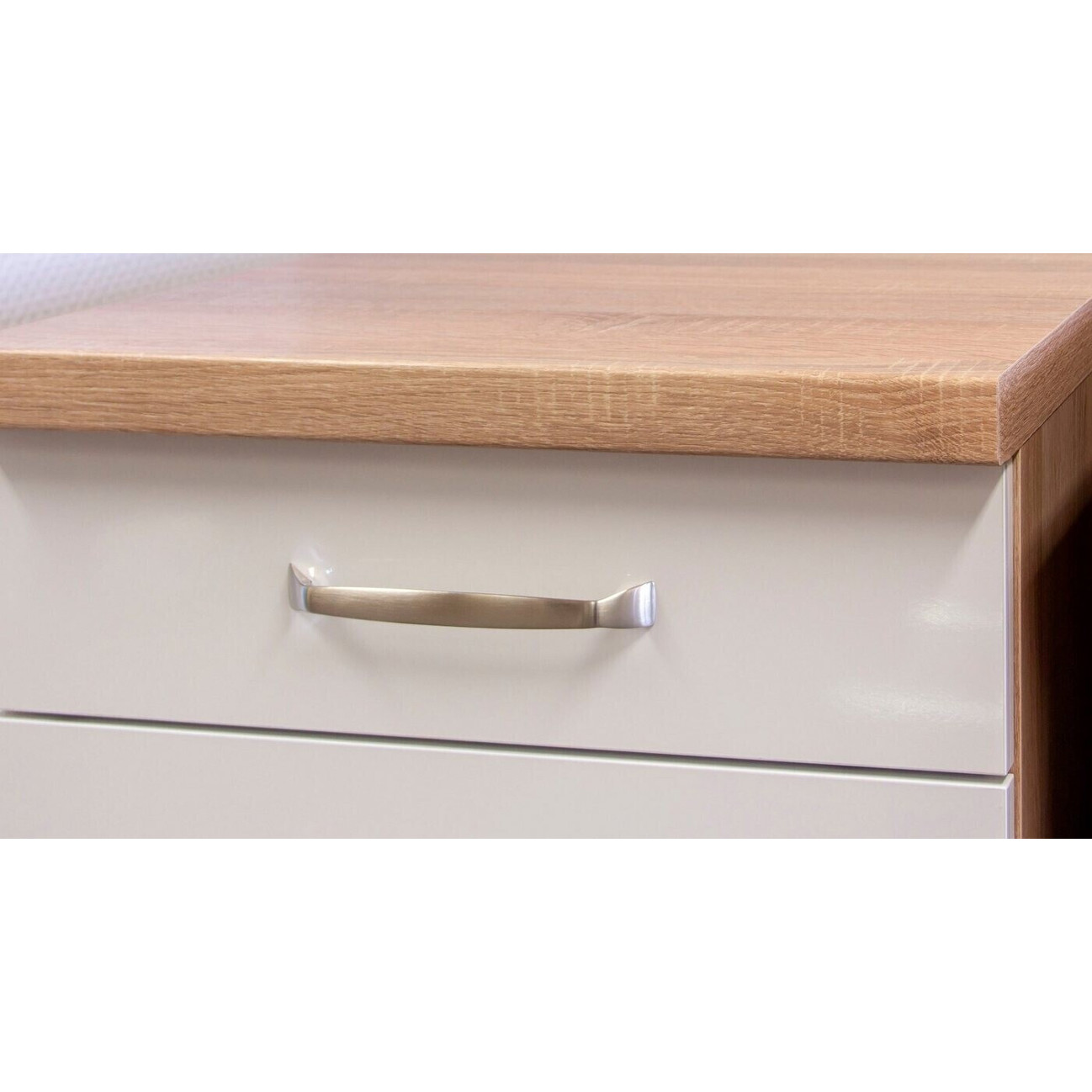 Flex-Well - Valero - Miniküche mit Kochfeld und Kühlschrank - 150 cm breit, 60 cm tief, 200 cm hoch, 68L Kühlbereich, 15L Gefrierbereich, Sonoma Eiche Dekor