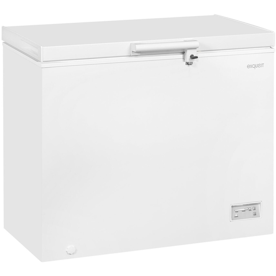 Exquisit - GT265 - Weißer Gefrierschrank (254 L) mit Schnellgefrieren, 4-Sterne Gefrierklasse und Elektronischer Temperaturregelung