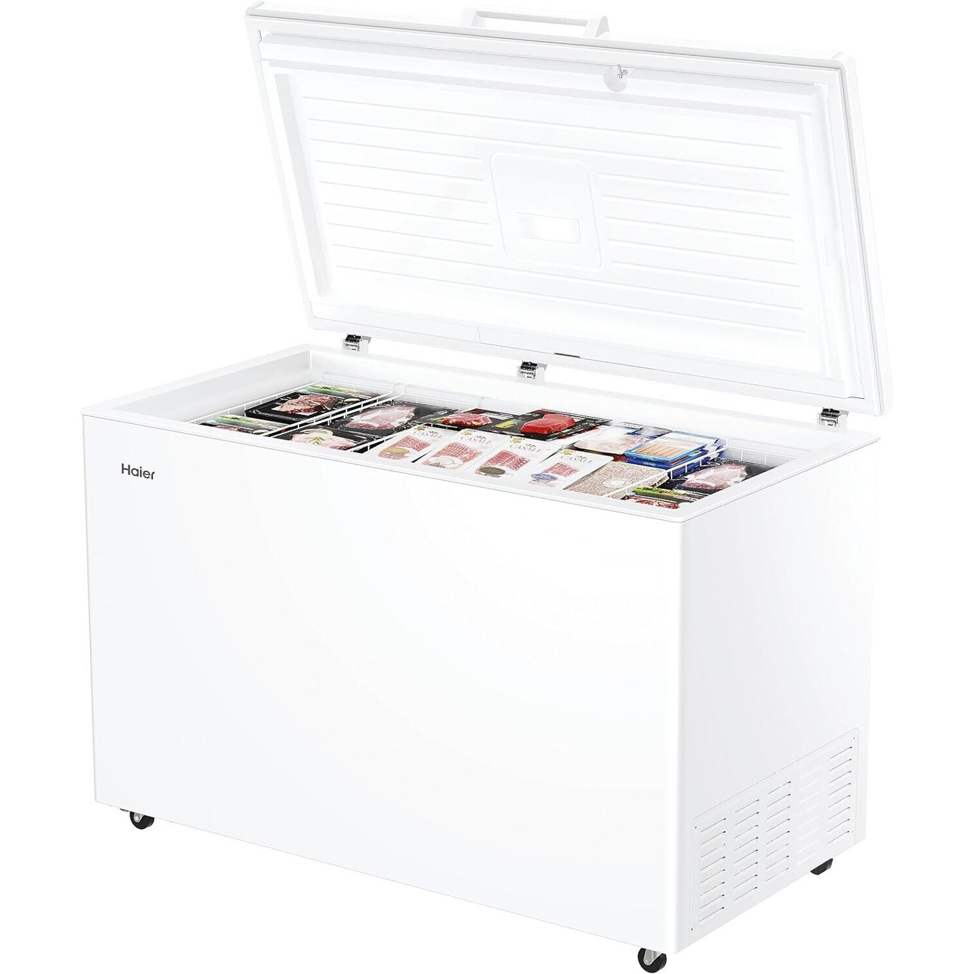 Haier - HCE420E, Gefrierschrank (418L, weiß, Schnellgefrieren, leise 39dB)