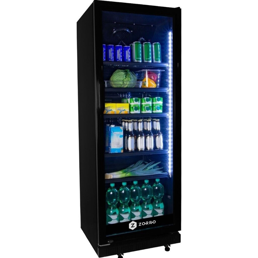 IMEX El Zorro - 204.062.002 - Freistehender Getränkekühlschrank (347L, Schwarz, Glastür)