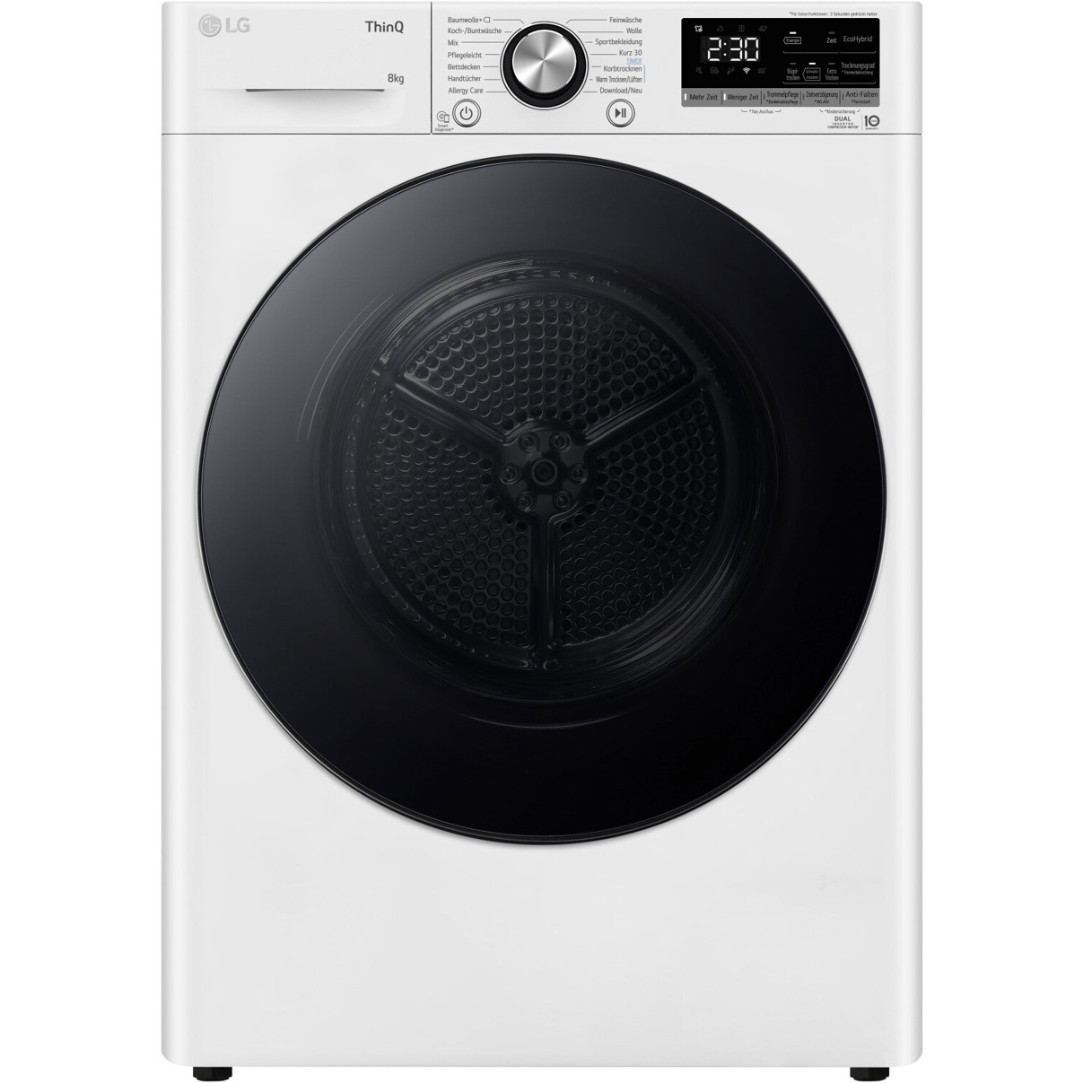 LG - RT80V9W (Wärmepumpentrockner weiß - Schwarz) mit Eco Hybrid und Smart Features