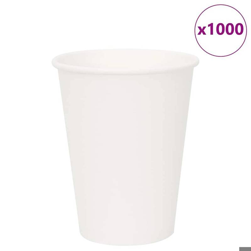 VIDA XL - 12oz 300ml Weiß Pappbecher - 1000 Stk.