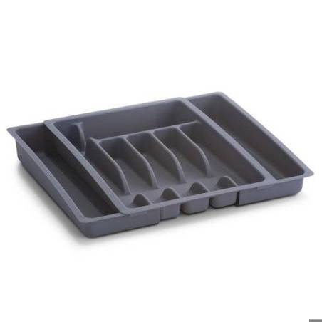 Esmeyer - VARIO (grau, ausziehbar) Besteckkasten aus Kunststoff, Maße: 28-48 cm