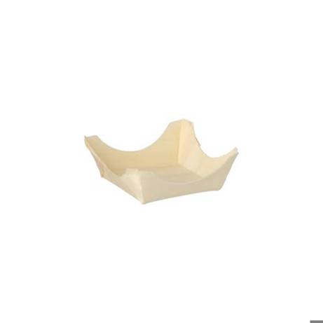 Papstar - 50 Fingerfood Schalen (Holz, eckig) "pure" - Natur - 1,5 cm x 4 cm x 4 cm