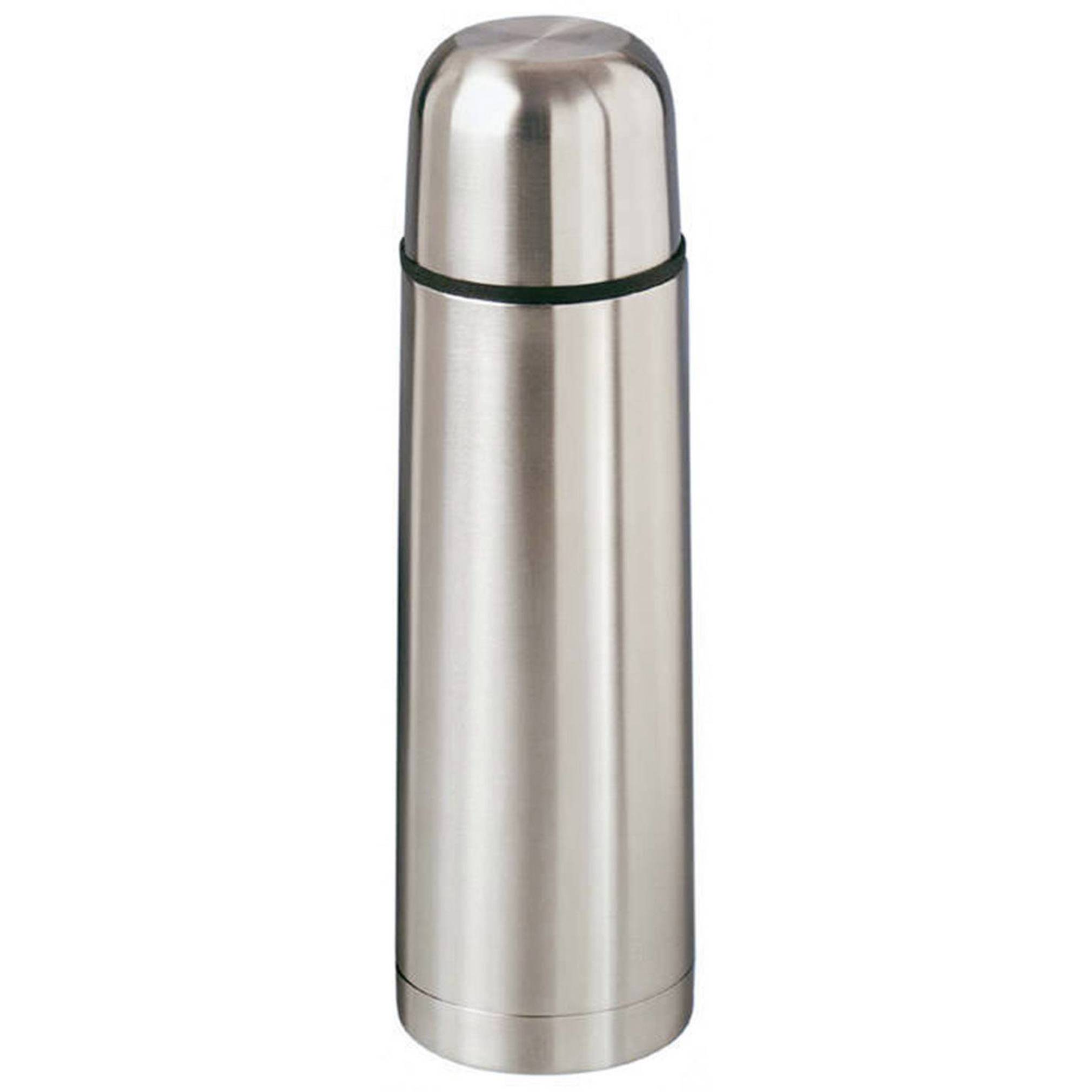 MATO interpräsent - 4097 - Thermoflasche Classico Edelstahl (gebürstet), Schwarz 1l