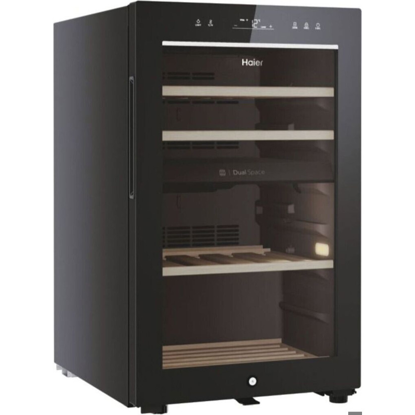 Haier - HWS42GDAU1 (schwarz) Weinklimaschrank - 42 Flaschen - wechselbarer Türanschlag - Geräuschpegel 37 dB(A)