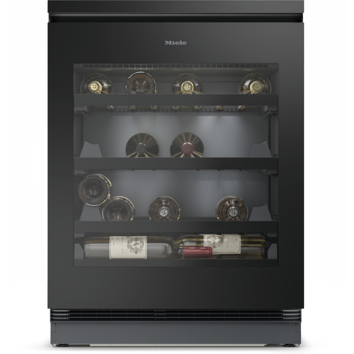 Miele - KWTUS 7054 - Freistehender Weinklimaschrank (Glastür, Schwarz, 44 Flaschen, 5-20°C)