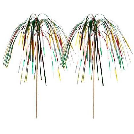 Papstar - 100, Deko-Picker (Holz, Natur) Feuerwerk Multicolor
