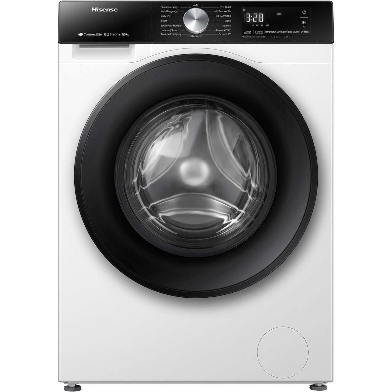 Hisense - WD3S8043BW3 (Freistehender Waschtrockner, 8kg Waschen / 5kg Trocknen, WLAN)