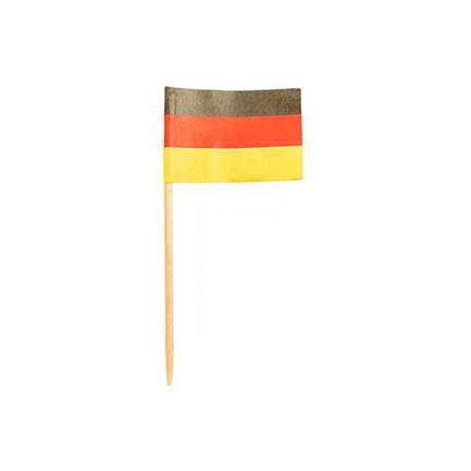 Papstar - 200 Deko-Picker 8 cm "Deutschland" (Natur Holz)