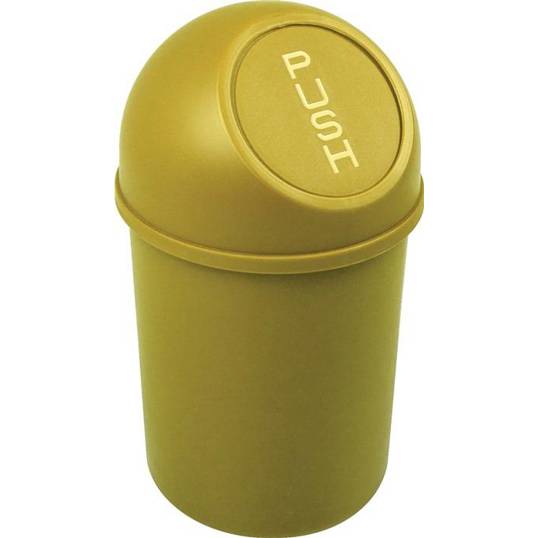 Helit - 6l Abfallbehälter (Kunststoff, Push-Deckel, Gelb)