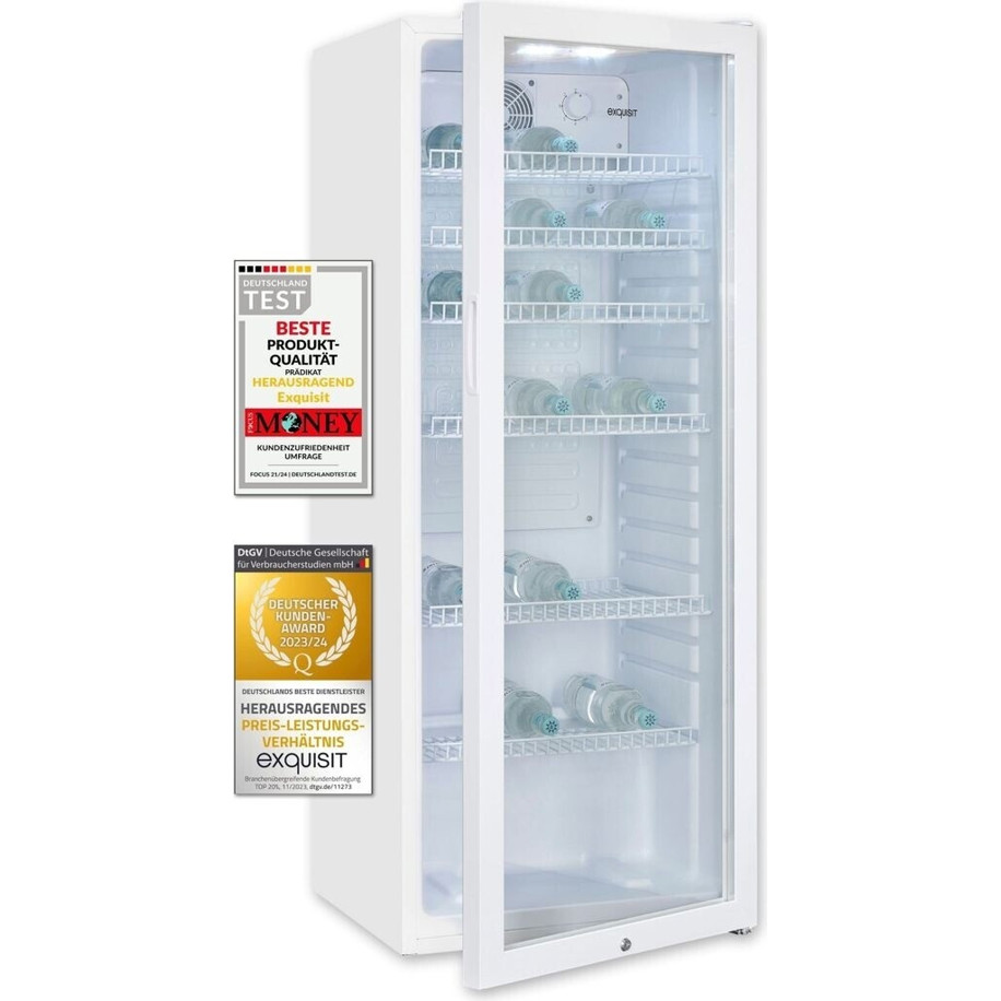 Exquisit - GKS240-GT-160C - Getränkekühlschrank (freistehend, Glastür, schwarz)