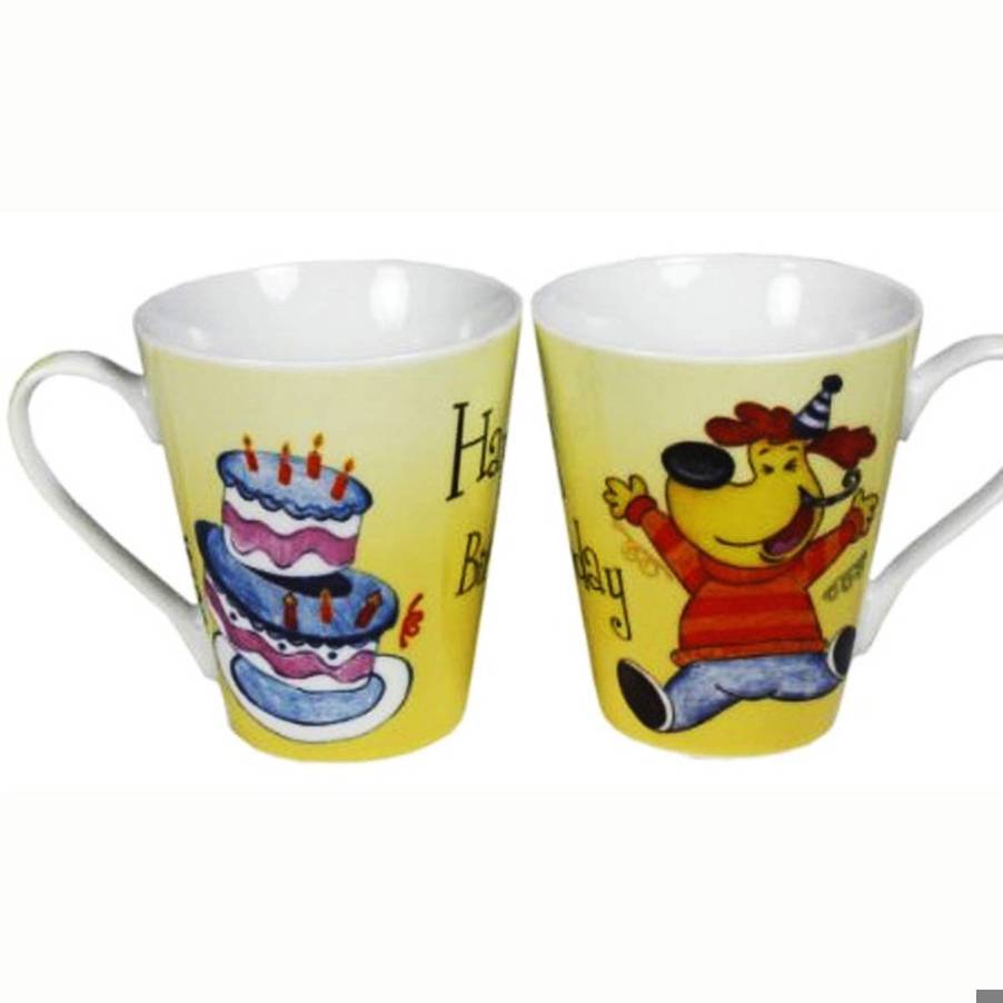 Kindergeburtstagstasse Geburtstagstasse mit hübschen Motiven gelb