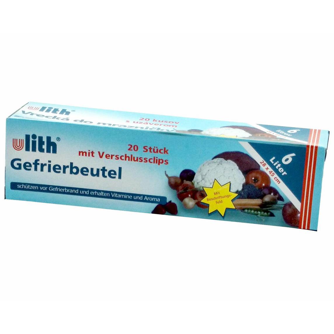 1-Pack - 80x ULITH Gefrierbeutel mit Clips (80St.)