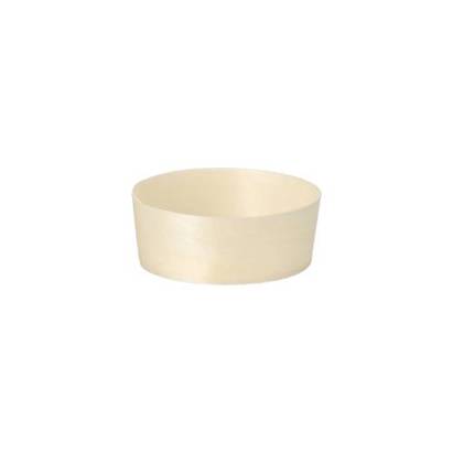 Papstar - 50 Fingerfood-Schalen (Natur, Holz) "pure" rund Ø 5 cm · 2 cm