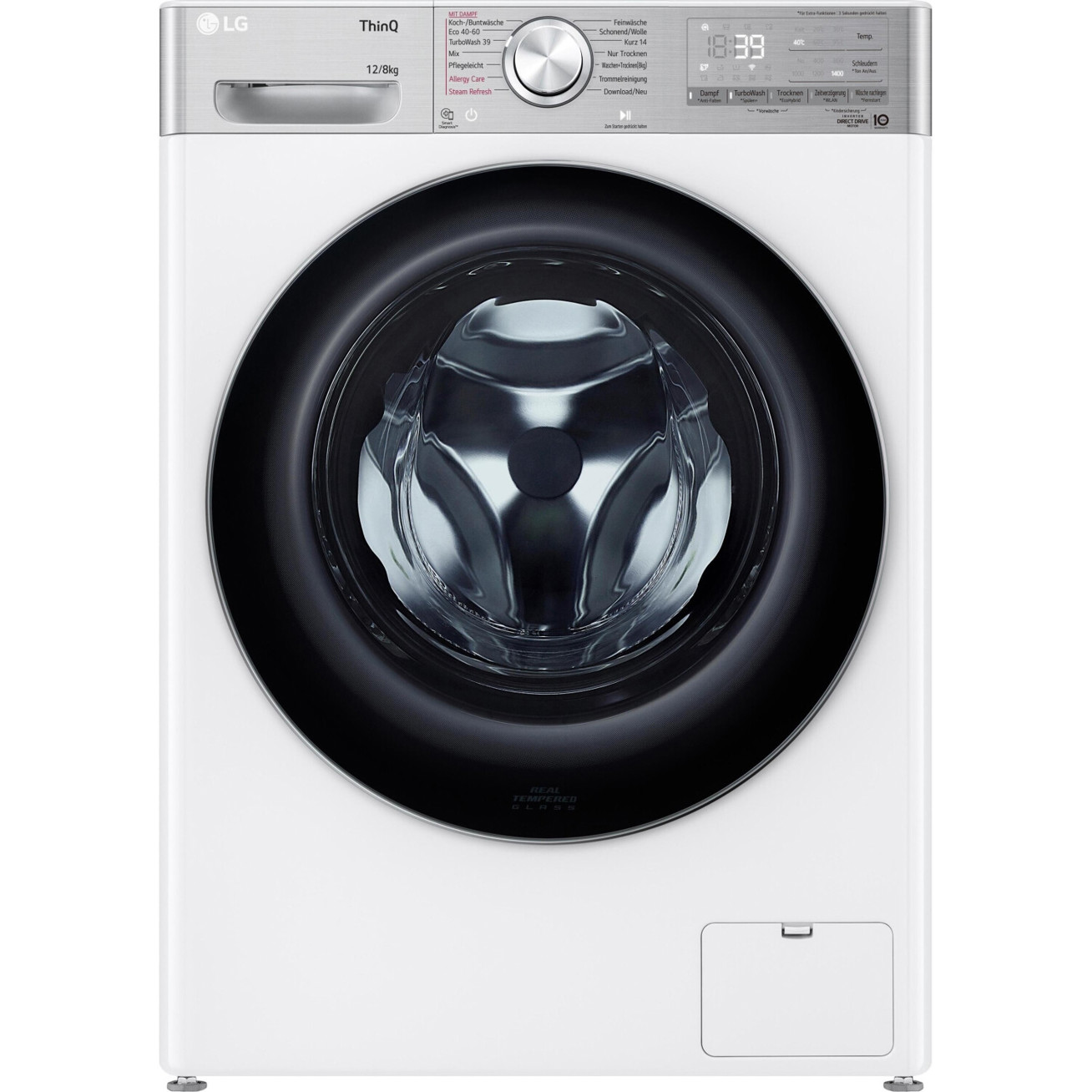 LG - V9WD128H2 Waschmaschine mit Inverter-Motor (weiß, 12kg Waschen, 8kg Trocknen, 1.400 U/min)