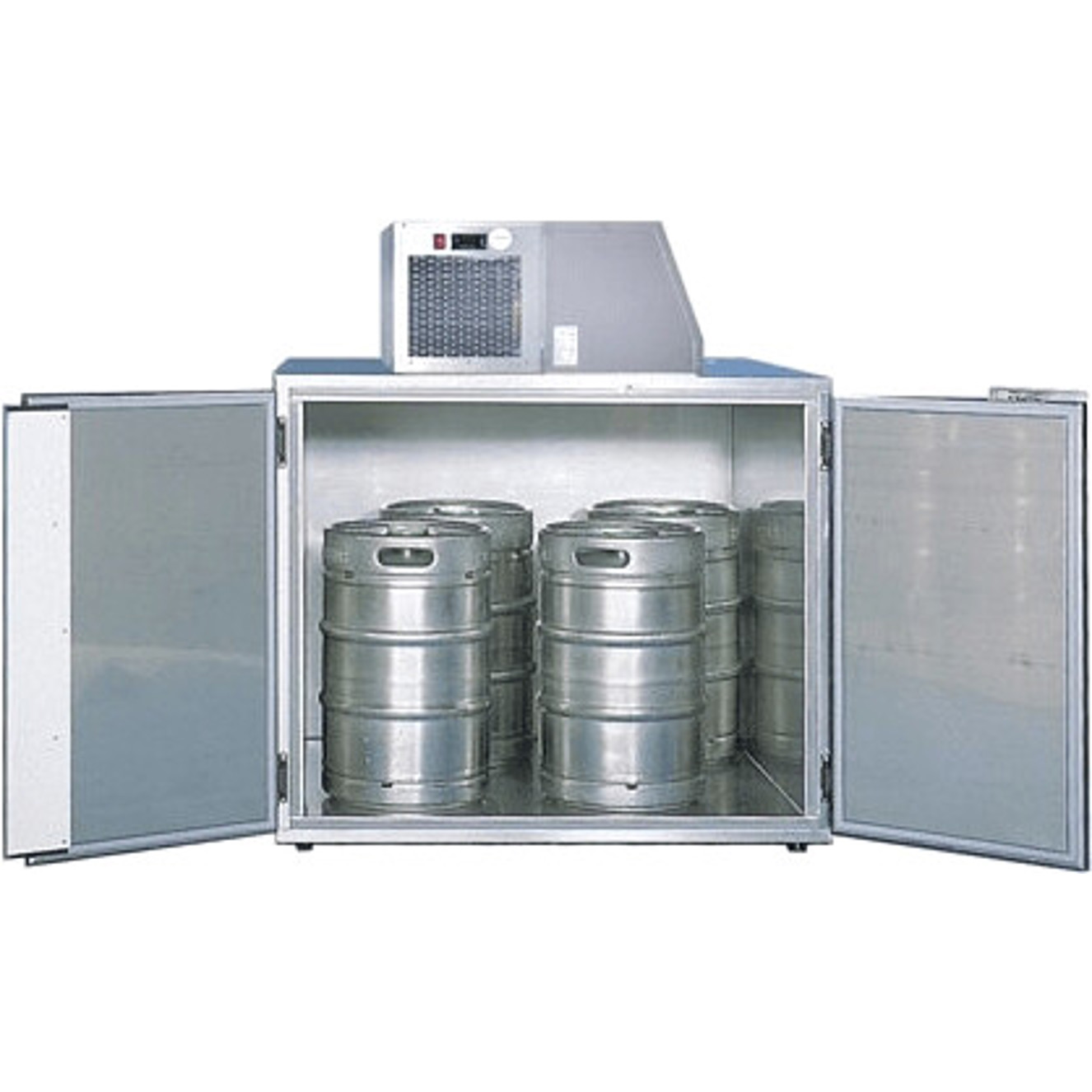 ich-zapfe - 4 KEG-Fässer - Freistehender Fasskühler (Stahlblech, Silber, Statisch Kühlen)