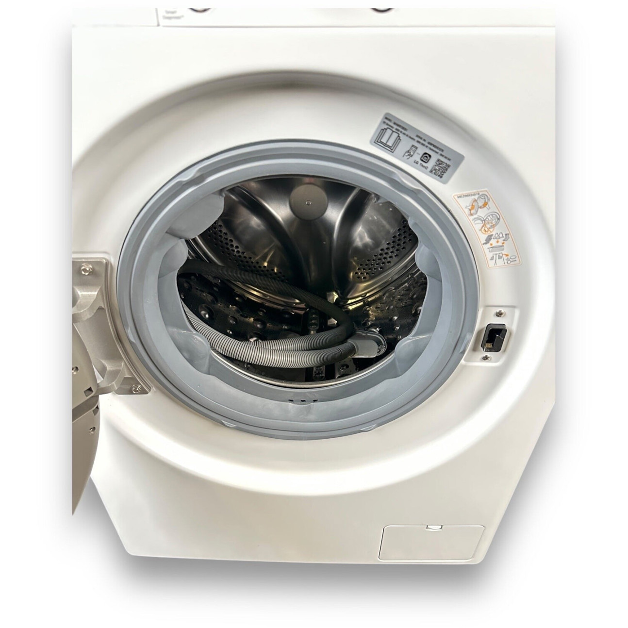 LG - W4WR70E61 (freistehender Waschtrockner) Frontlader - Trommelmaterial: Edelstahl, Farbe: weiß (Bullauge: schwarz), Smarthome: WLAN, Sprachsteuerung, Trockenprogramm: Nur Trocknen, Schleuderwirkung: A, Inverter-Motor