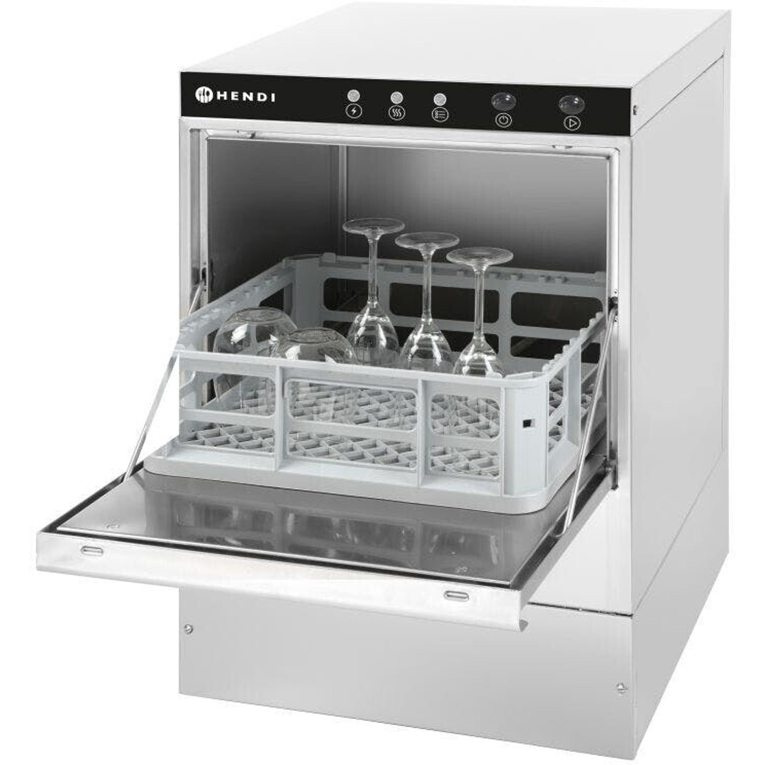 Hendi - 233023 - Gläserspüler K40 mit 400 x 400 mm Korbabmessungen, Besteckkorb und Laugenpumpe
