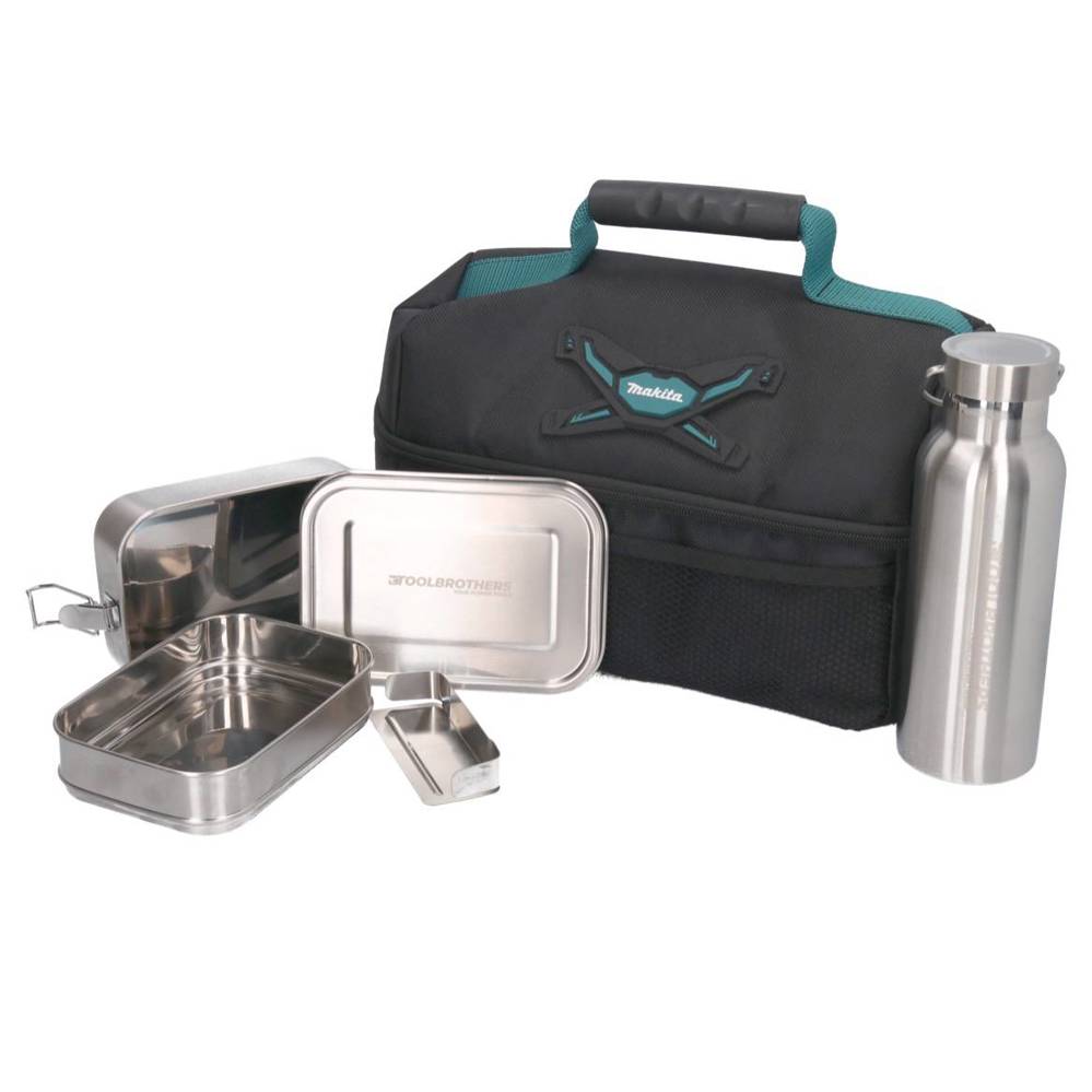 Makita - Lunchpaket mit Isoliertasche (Toolbrothers Fan Edelstahl Brotdose 1340 ml)