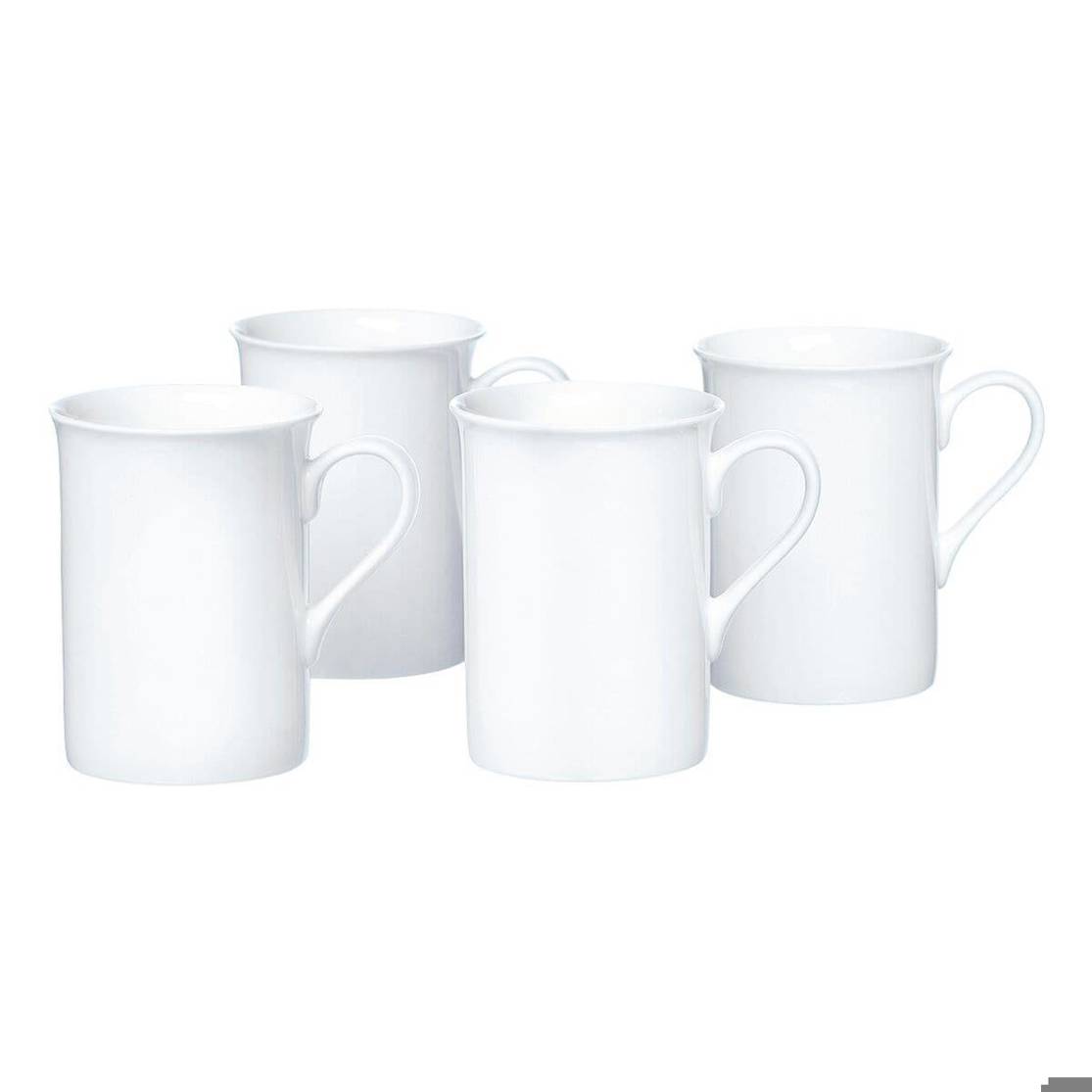 Ritzenhoff & Breker - Bianco 300 ml (4-teiliges Porzellan Kaffeebecher-Set, Weiß, spülmaschinenfest)
