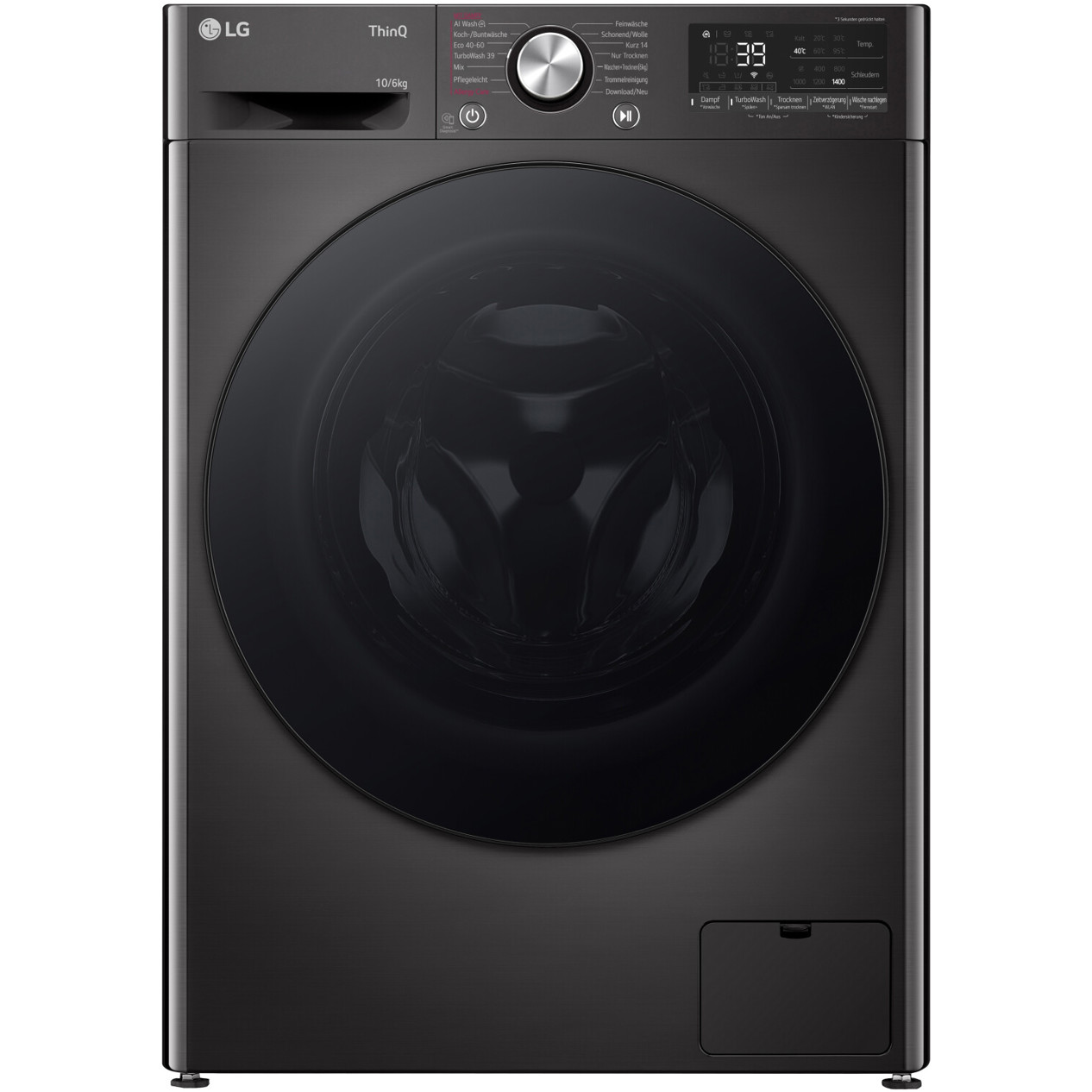 LG - W4WR70X61 (freistehender Waschtrockner - Schwarz - Inverter-Motor - WLAN - Smart Pairing)