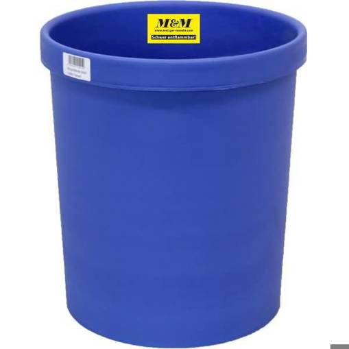 M & M International - 18l Sicherheitspapierkorb (blau, schwer entflammbar)