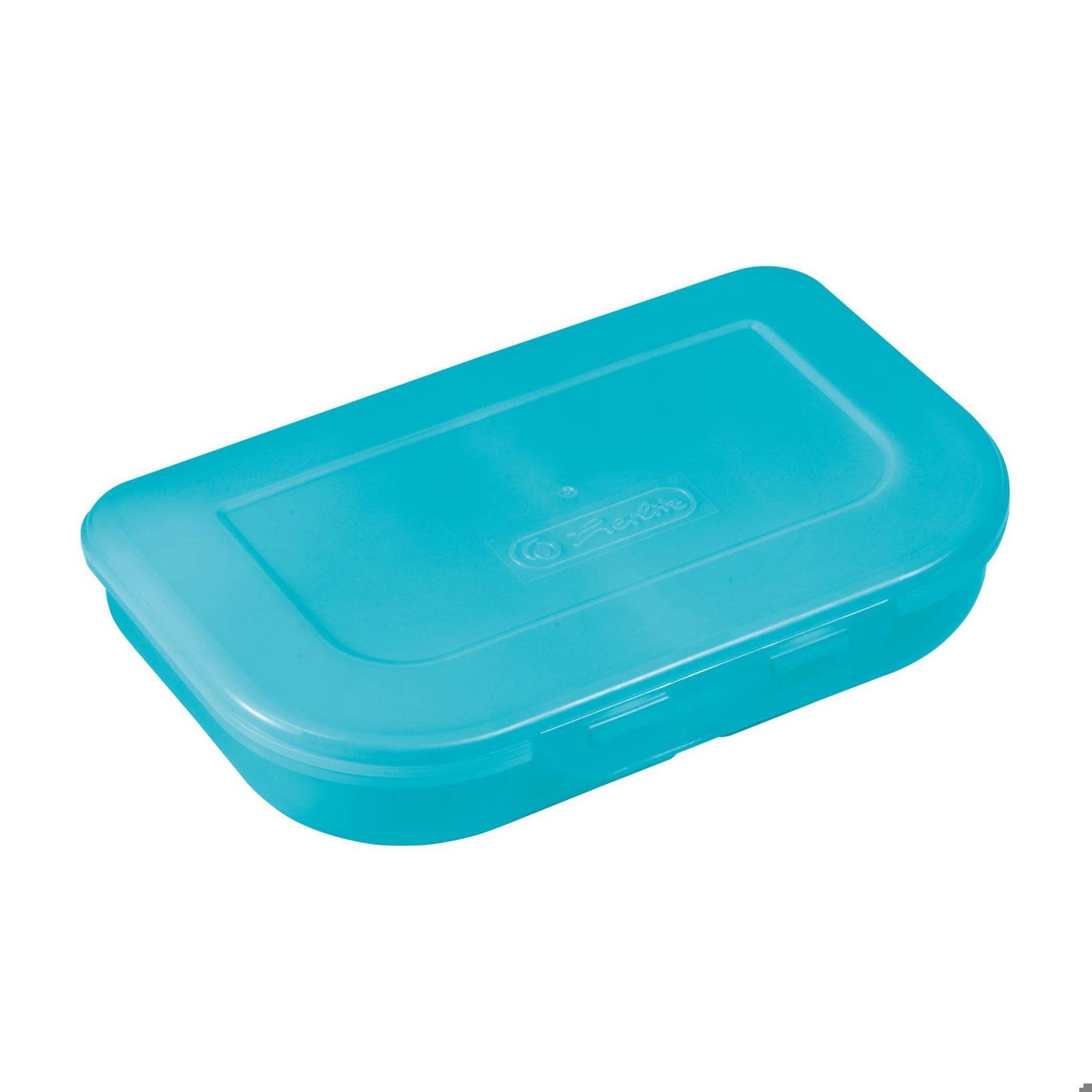 Herlitz - 50033225 Brotdose (Rund) - Türkis für Kinder - Monochromatisch Design - Gewicht: 0.141kg