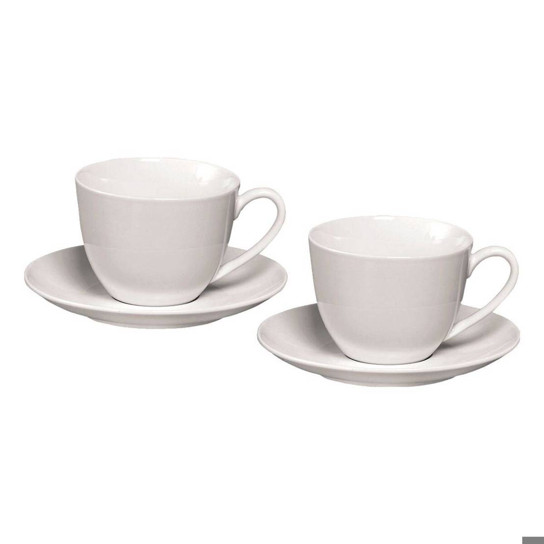Ritzenhoff & Breker - Bianco Cappuccino-Set (Porzellan, 300 ml, spülmaschinenfest, Weiß)