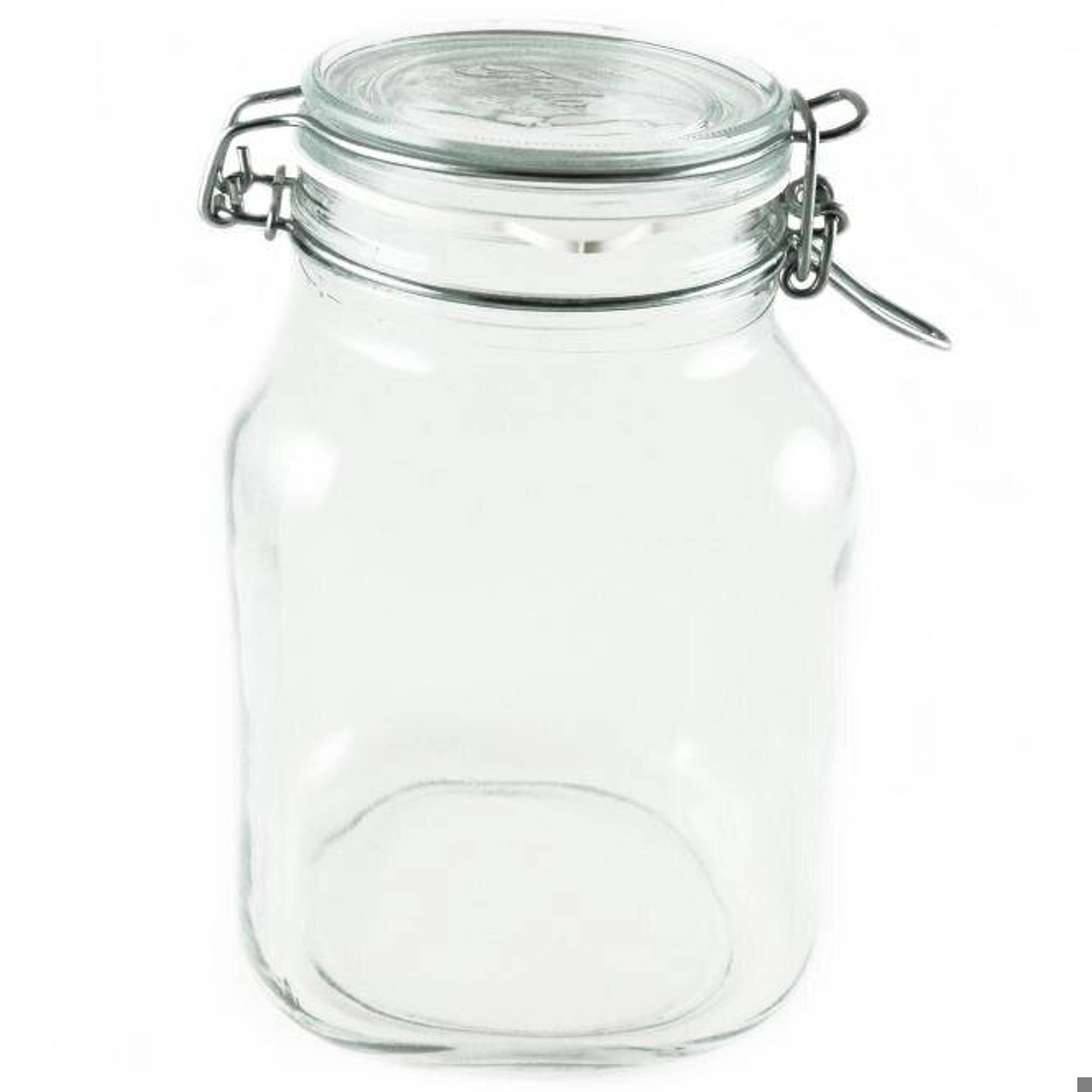 Dosen-Zentrale Züchner - quadratisch 2130 ml Drahtbügelglas Fido mit Ring (ø 90mm)
