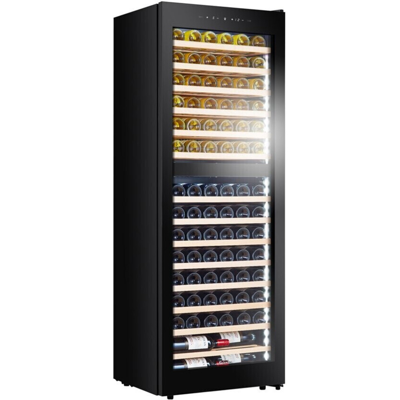 Kalamera - KRC-266BFG (2 Zonen Weinkühlschrank - 266 Liter - Glastür - schwarz - 84 Flaschen)