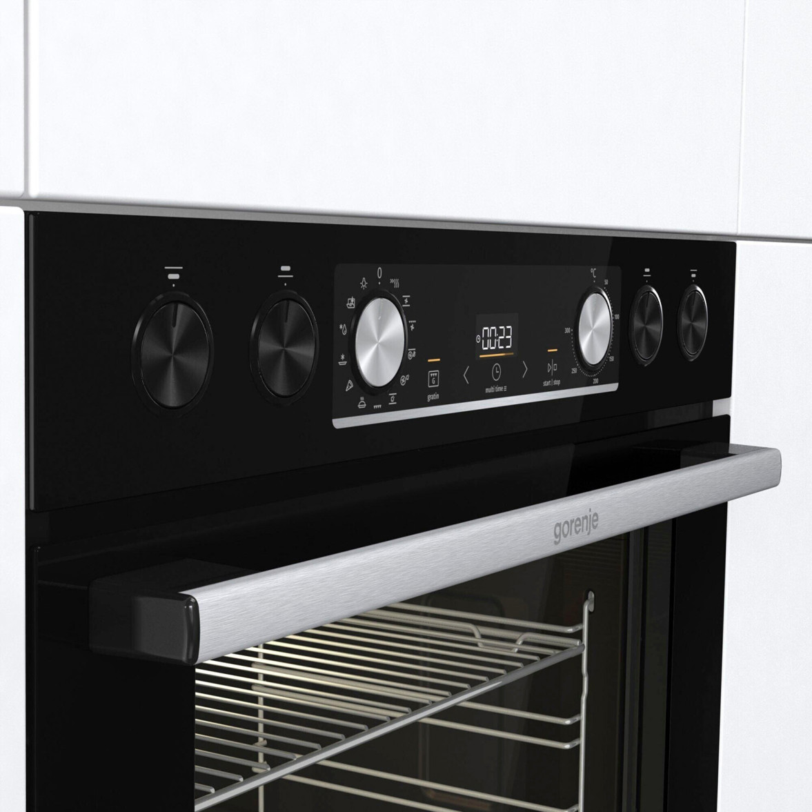 Gorenje - BCIX6737E05BG + GI6400B (schwarz, 59,5 cm Breite, 77 Liter Volumen, Induktionskochfeld, Glaskeramik, Timer, 4 Kochstellen, Selbstreinigung)