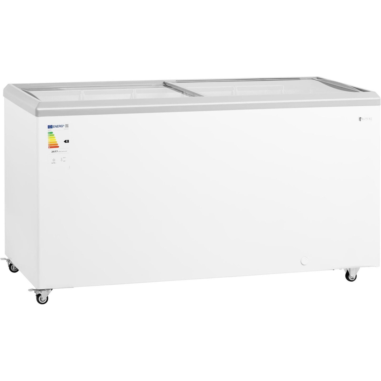 Royal Catering - RCFGDF-450 - Gefrierschrank, 450L, weiß, 84cm hoch, mit regelbarem Thermostat