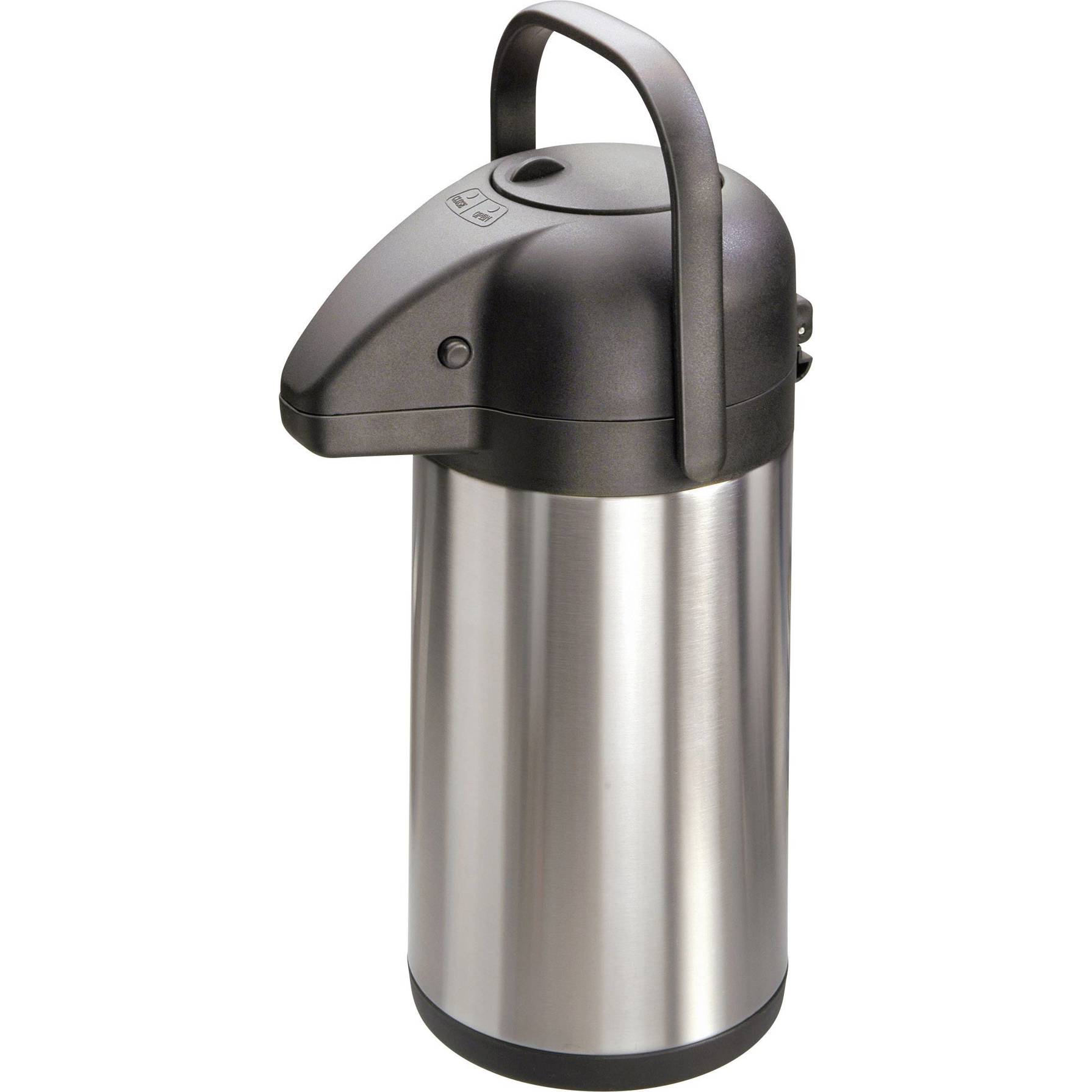 MATO interpräsent - 4177 - Thermokanne Edelstahl (gebürstet), Schwarz, 1.9l