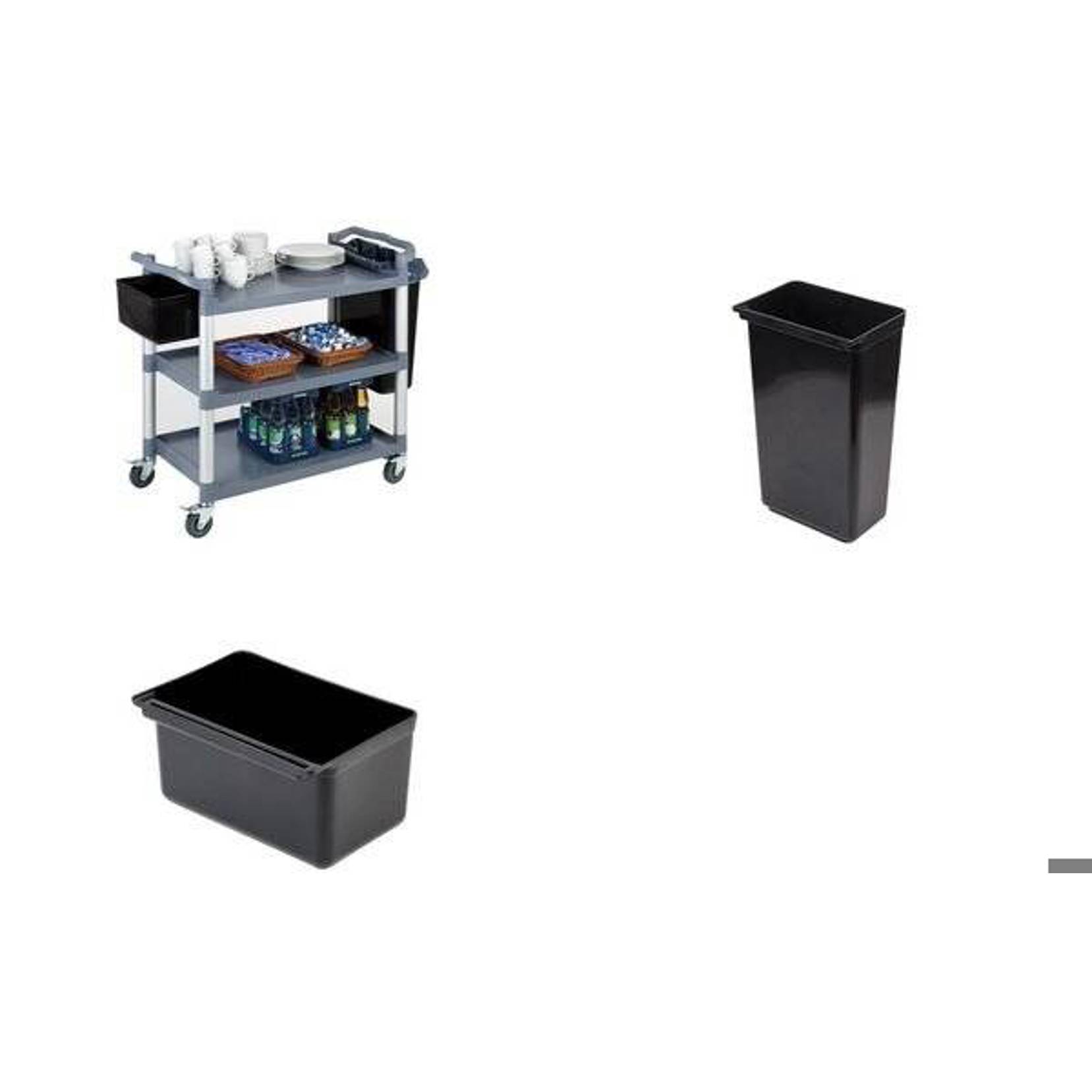APS - 6450398, Servierwagen-Container (42L, Schwarz)