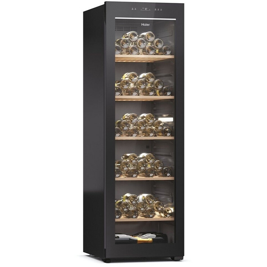 Haier - HWS247GEH1 (Weinklimaschrank schwarz, 59,7 cm Breite, Glastür, 247 Flaschenkapazität)