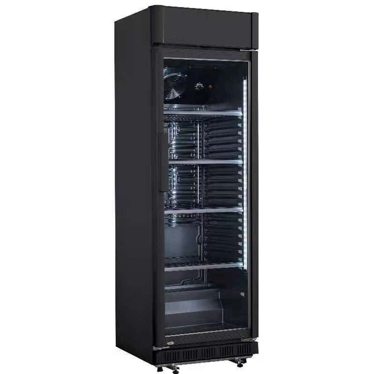 Metro Professional - GSC2360CB (Freistehend Getränkekühlschrank) - schwarz, 347 Liter mit Schloss & Glastür