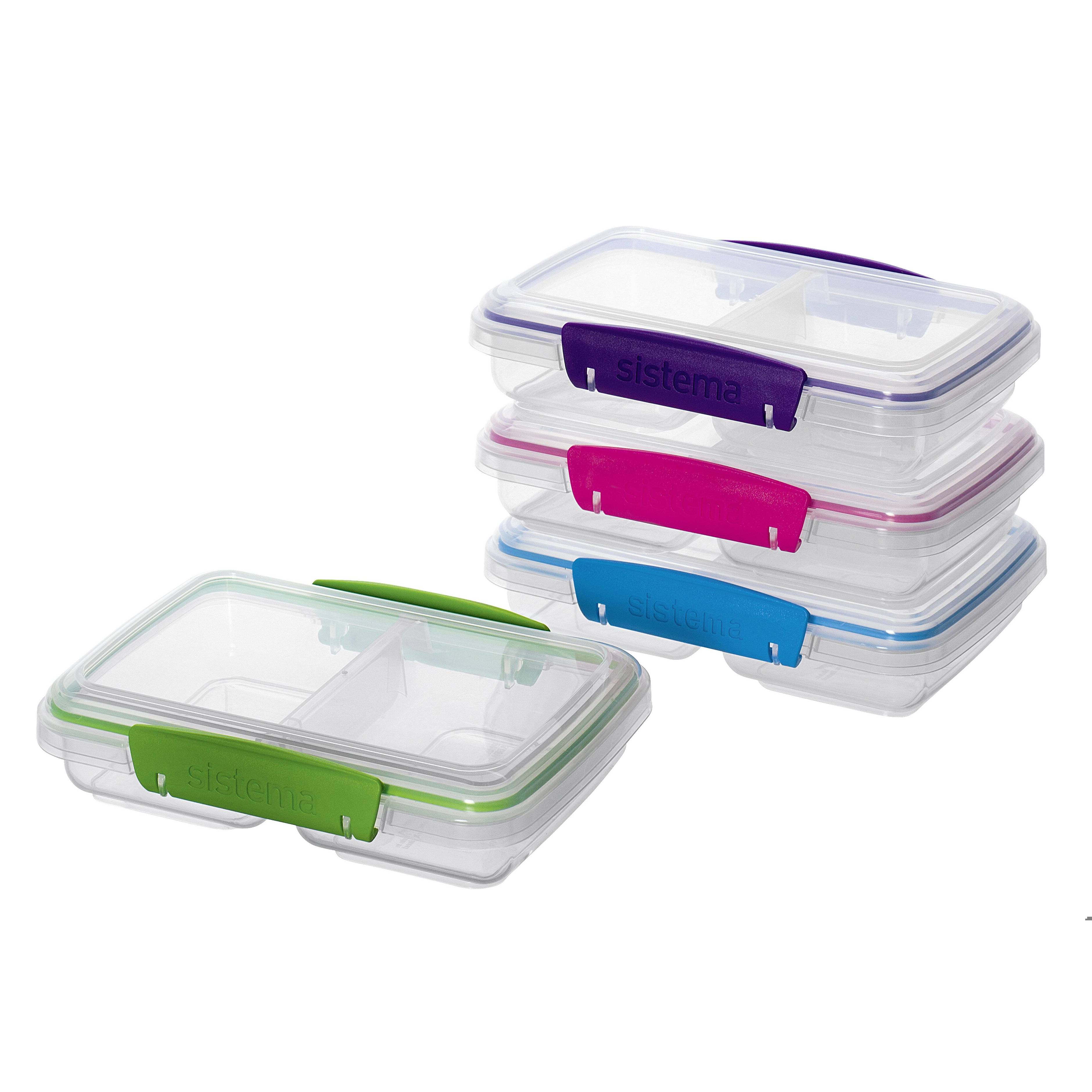 Sistema - Lunchbox | Brotdosen SET | Aufbewahrungsbehälter für Lebensmittel mit Unterteilung