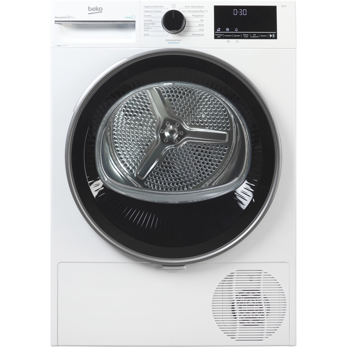 Beko - B3T442491 (Wärmepumpentrockner, Weiß/Schwarz) - LED Display, Inverter Motor, 10kg Kapazität